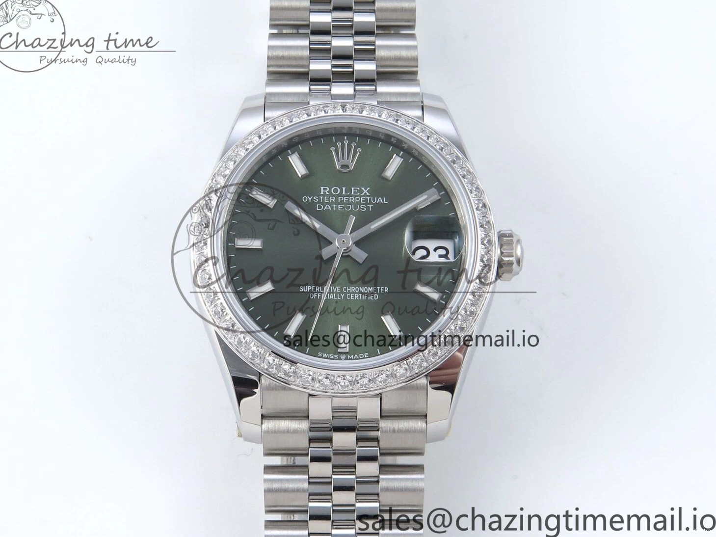 Diamonds Edition ARF Jubilee 278384RBR 904L ETA DateJust SS Bracelet on Stick Best 1:1 2688 Steel Green 31 Dial Bezel 0110